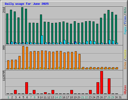 Daily usage for June 2025