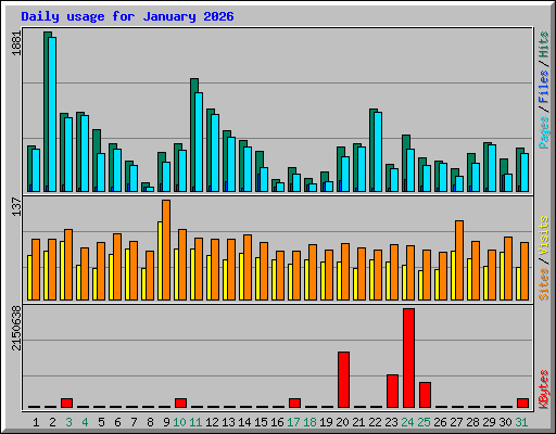 Daily usage for January 2026