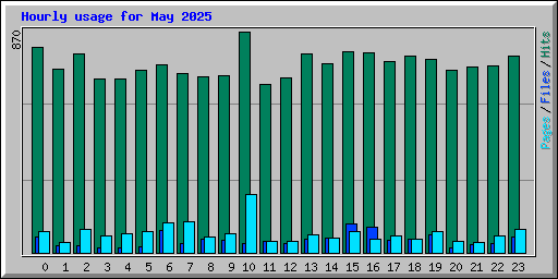 Hourly usage for May 2025