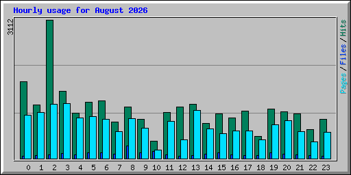 Hourly usage for August 2026
